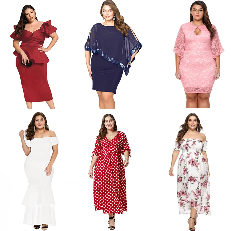 Off Shoulder Fat Women Dresses Plus Size Women Clothing - Buy Plus Size ...