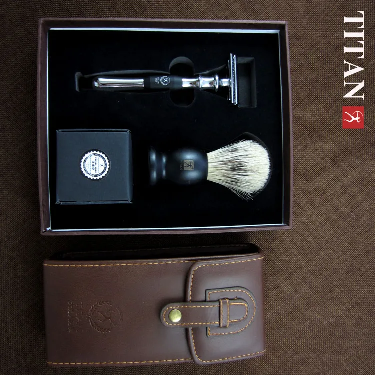 

Titan shaving razor set ,metal handle double edge safety razor with brush,razor