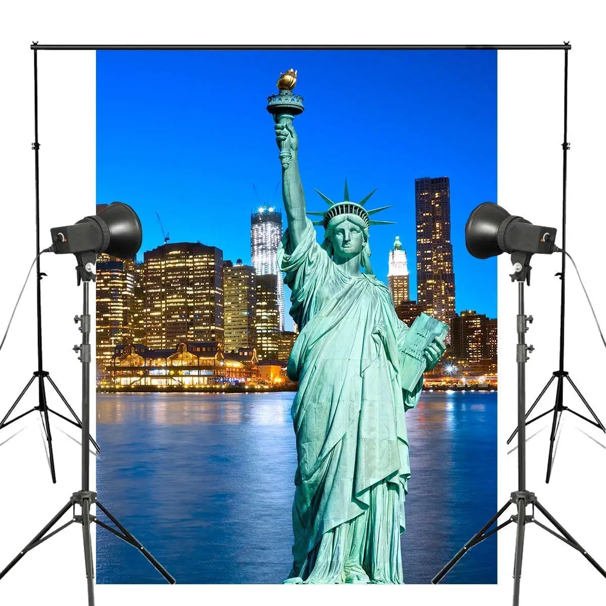 ERTIANANG New York Statue of Liberty Photography Background Studio Props Wall Photography Backdrop Manhattan Scenery Theme 150x220cm