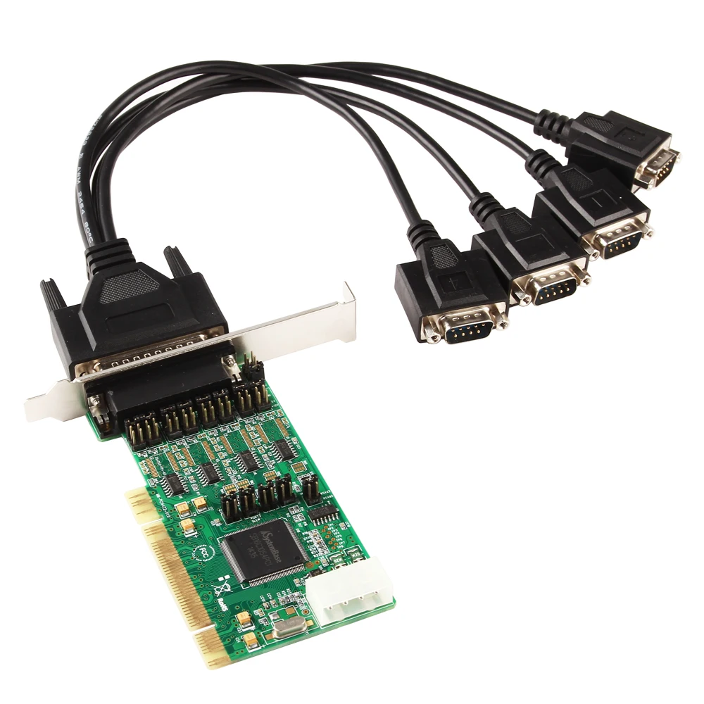 4 DB-9 Serial rs232 Ports pcie Controller Card with 1 TTL Port with Fan-Out Cable