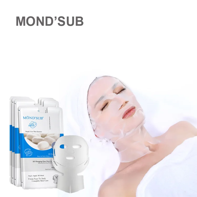 

MONDSUB 3d face mask lifting face disposable ear loop 3 layers facial mask, White