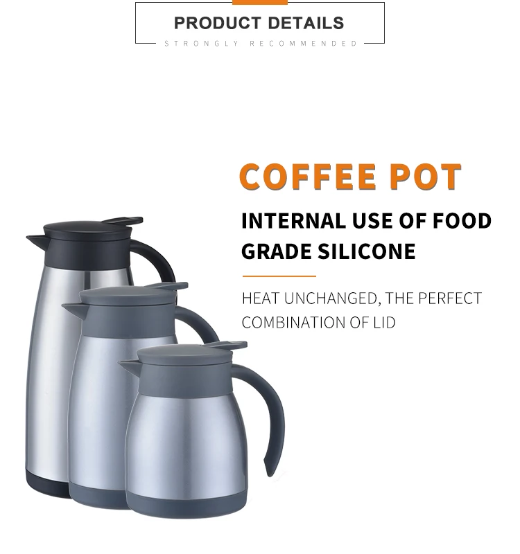 1.2l Large Stainless Steel Vacuum Stainless Steel Hot Pot Tea Coffee