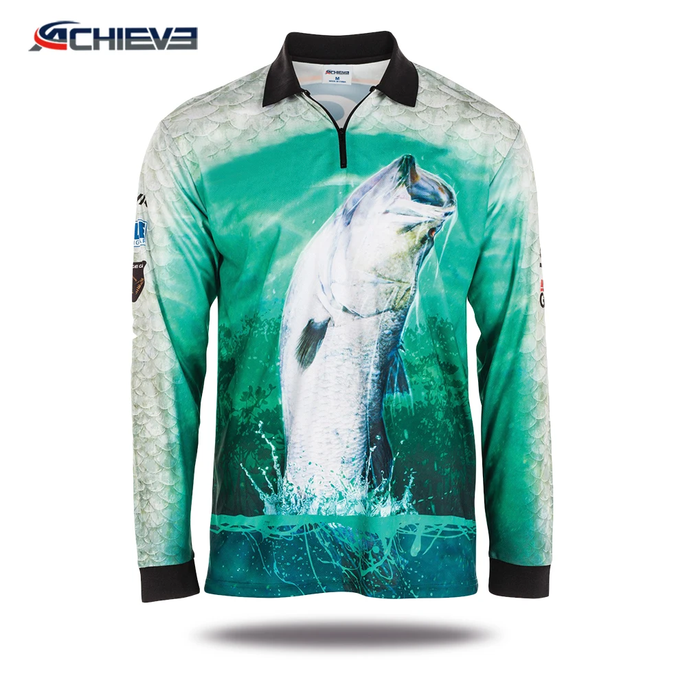 Sublimation Custom Wholesale Long Sleeve Fishing Shirts/ Quick Dry Men