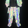 Wholesale Unisex Drawstring Mesh lining Multi Color Reflective Pants