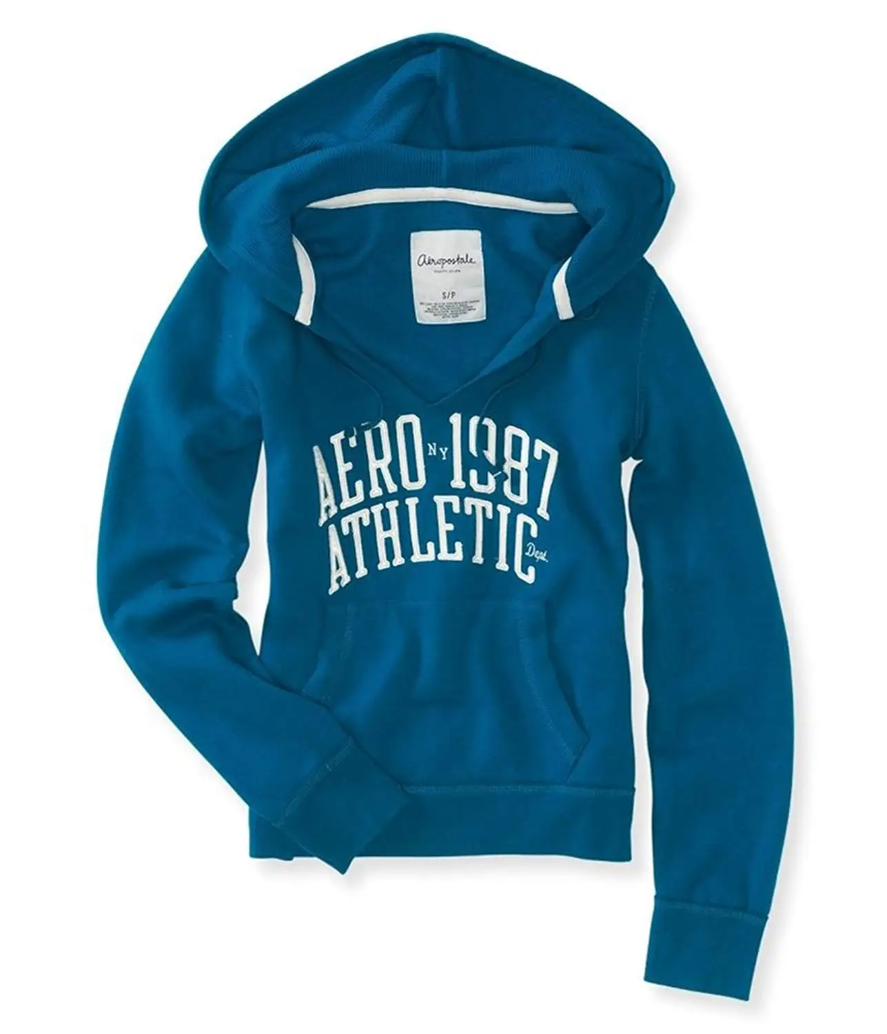 Aeropostale Womens Sequined 97 Hooded Hoodie Sweatshirt
