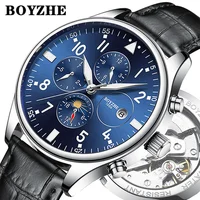 

BOYZHE Brand Automatic Mechanical Watch Luxury Custom Logo Fashion Tourbillon Skeleton Man Watch