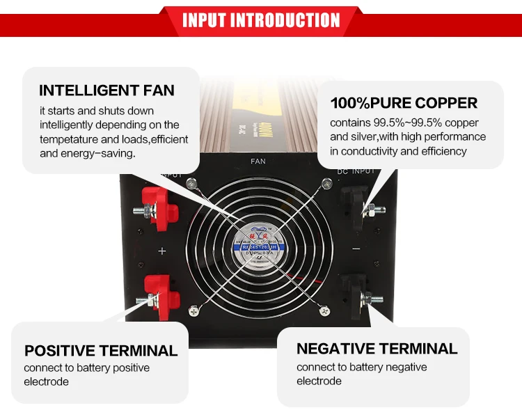 24v dc to ac 220v 4kva inverter 4kw solar pure sine wave 4000w power inverter
