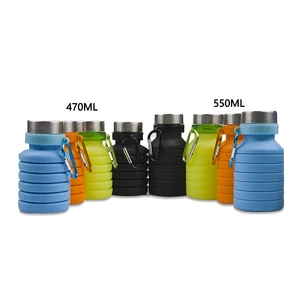 Image of Amazon water bottle sports silicone foldable stainless steel cover water bottle
