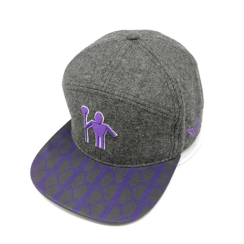 Wholesale 100 Wool Blank Starter Custom Flat Brim 7 Panel Snapback Hat