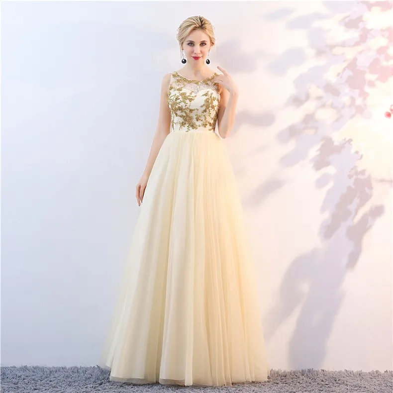 

New Style Round Neck Lace Embroidered Women Evening Dress, Customerized