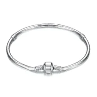 

Fashion Stainless Steel Jewelry 3mm Snake Chain 18-20cm charm Bracelets & Bangles European Beads fits bracelets for Women