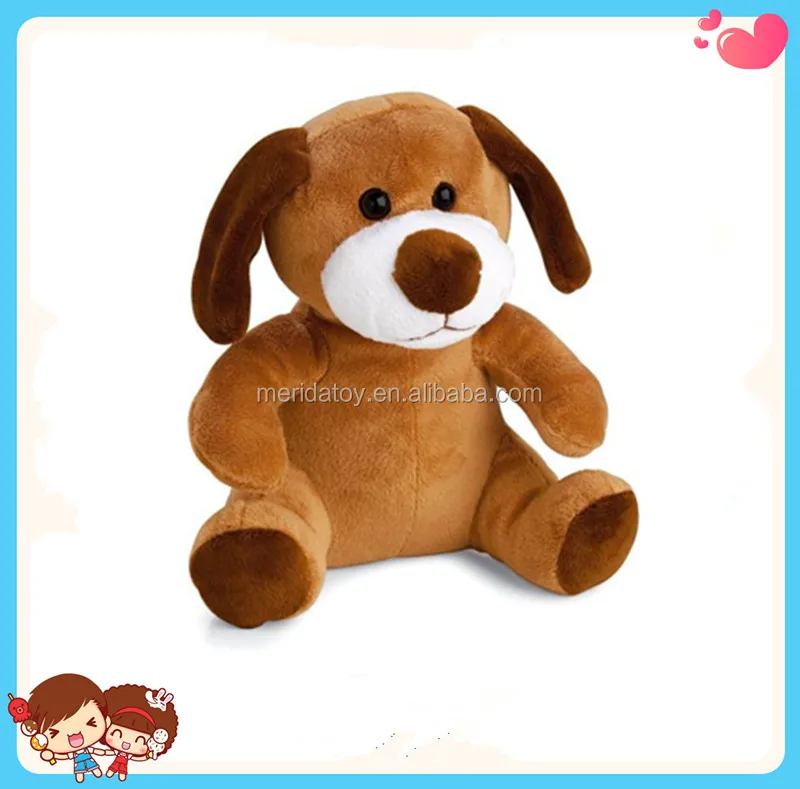 Wholesale Cute Long Ear Brown Sitting Dog Stuffed Plush Toy Custom