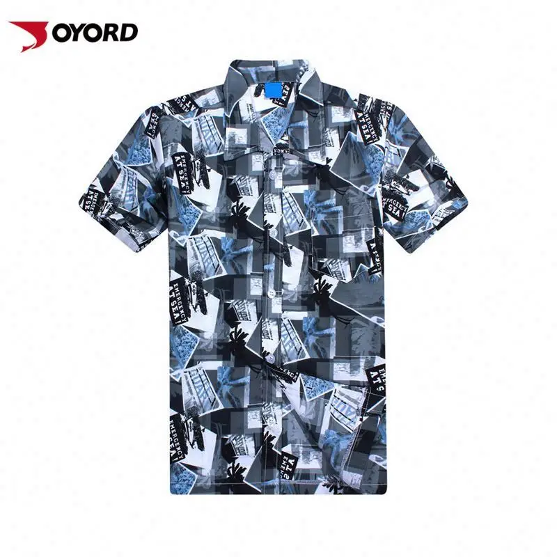 

New Design Custom Logo Shirt Printing Men Beach Wear High Quality Summer Hawaiian Shirts Wholesale, As your request