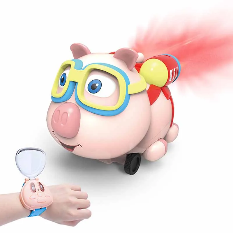 Dwi Lights Sound Smart Pig 2.4g Spray Watch Toys Remote Control With
