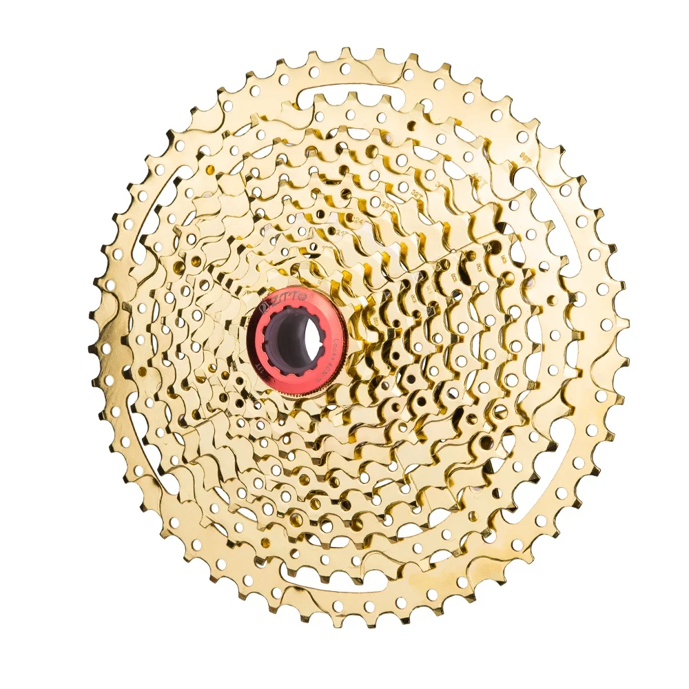 

ZTTO MTB Bicycle part 11 Speed 11 -50T Cassette L Golden UltraLight Wide Ratio Freewheel Sprockets for MTB Mountain Bike k7, Gold