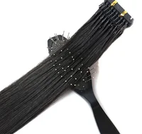 

New products high quality double drawn cuticle aligned remy hair 6D pre bonded Natural human hair extensions Thick 1g/s