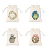 custom cotton drawstring favor pouch gift bags with printed