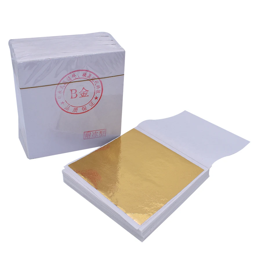 8 X 8.5 cm 500 Sheets a Pack Gilding Genuine Imitation Taiwan Gold Leaf Foil B Gold K Gold Foil With Great Price