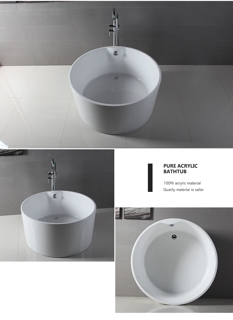 Wtm02713 High Quality Cheap Corner Plastic Round Bathtub In White