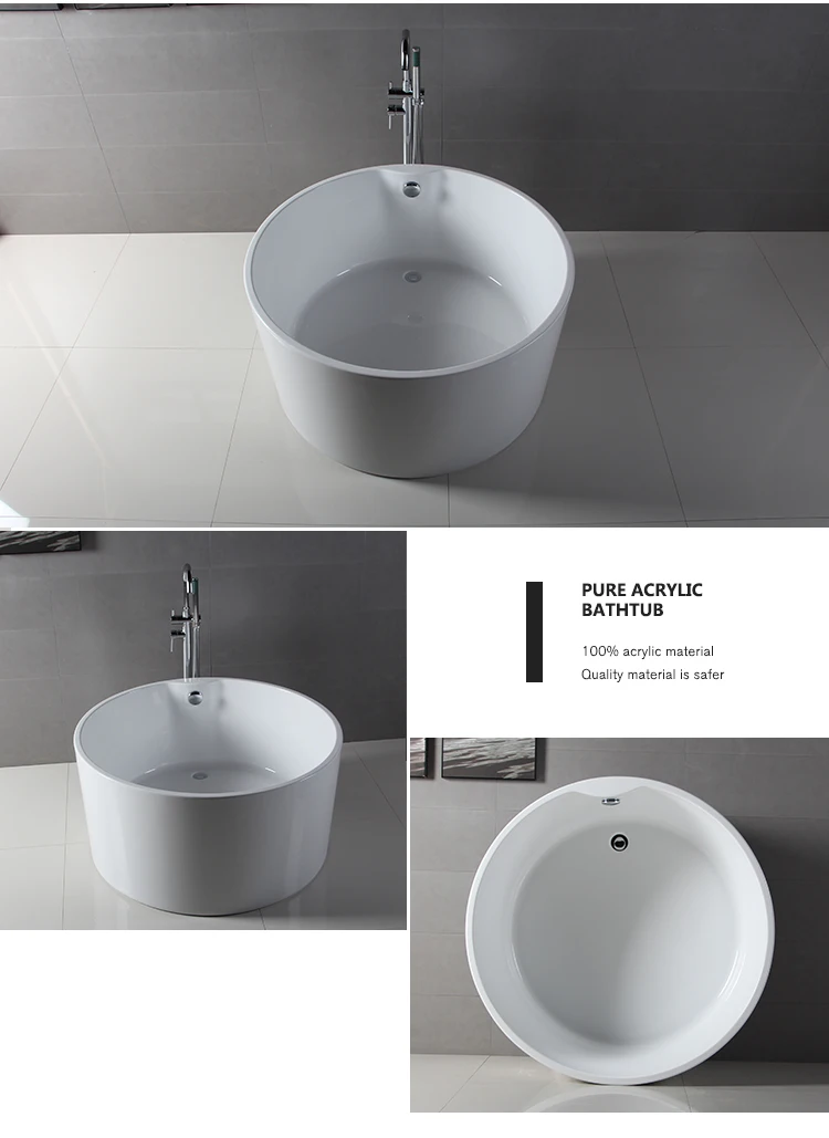 hot selling removable acrylic small round 1 person bathtub