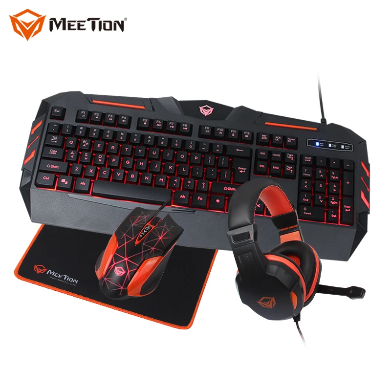 MeeTion keyboard and mouse gaming combo with Headphone And Mouse Pad