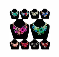 

INFANTA JEWELRY Fashion Trendy Statement Layered Necklace Flower Candy Color Crystal Resin Choker In Necklace Long WomeneNecklac