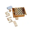 4 in 1 chess pulling type chess with domino/ backgammon/poker travel game set