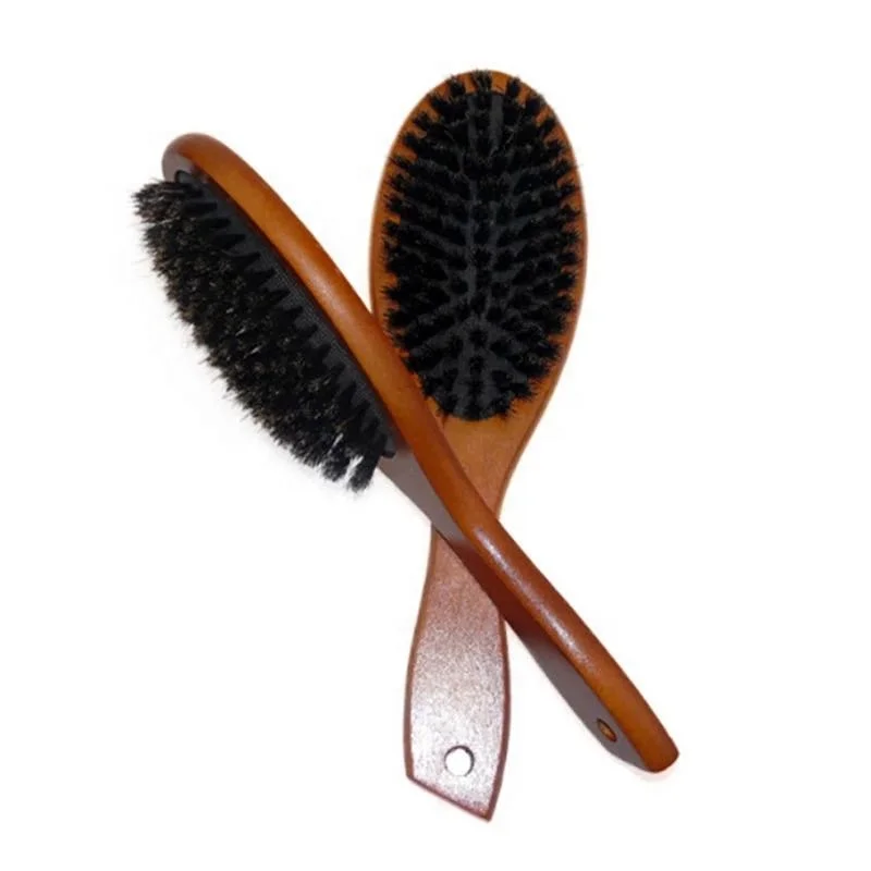 Natural Boar Bristle Hairbrush Massage Comb Anti Static Hair Scalp