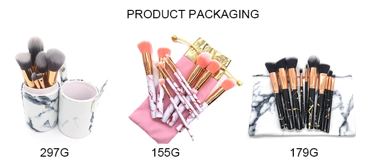 Fancy Good High End Custom Label Logo Liquid 10pcs Make Up Kit Eye Makeup Brushes