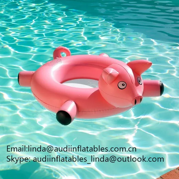 Inflatable Pink Pig Shaped Pool Float Inflatable Water Swimming Toys