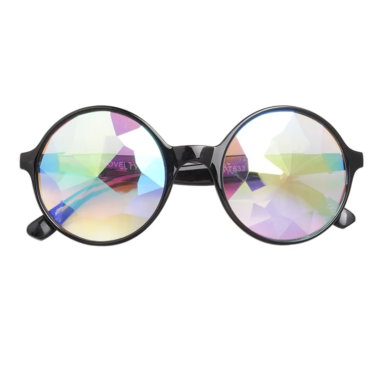 

Kaleidoscope Round Crystal Lens Dance Music Festival Party Instagram Sunglasses Glasses