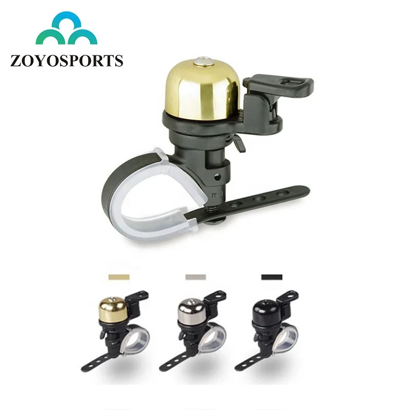 

ZOYOSPORTS Classical Copper Bell Cycling Horns Bike Handlebar Bell Horn Crisp Sound Bike Horn Safety Bicycle Ring Bell, Gold,black,silver