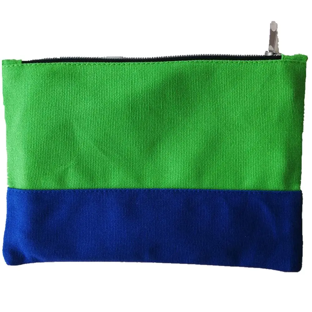 

Wholesale Eco Fashion Simple Flat Black Canvas Zip Pouch With Custom Logo, Black or custom