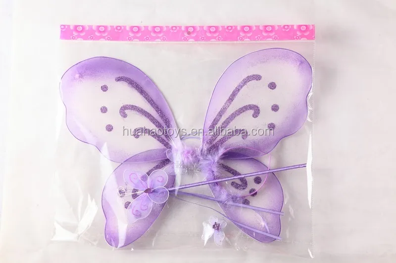 Tinker Bell Silk Fairy Wings And Wand Set In Mysterious Purple