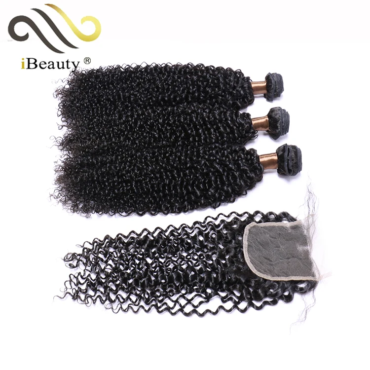 

Grade 9a virgin hair mink brazilian kinky curly human hair bundle with closure