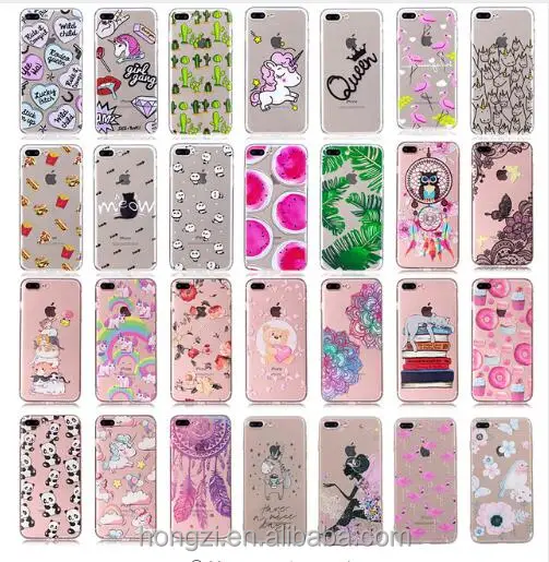 

Printed Transparent Pattern Fundas Case For iPhone 6 6S Plus 5 X 8 Case Silicon Coque For Apple iPhone 7 Case Soft Phone Cover