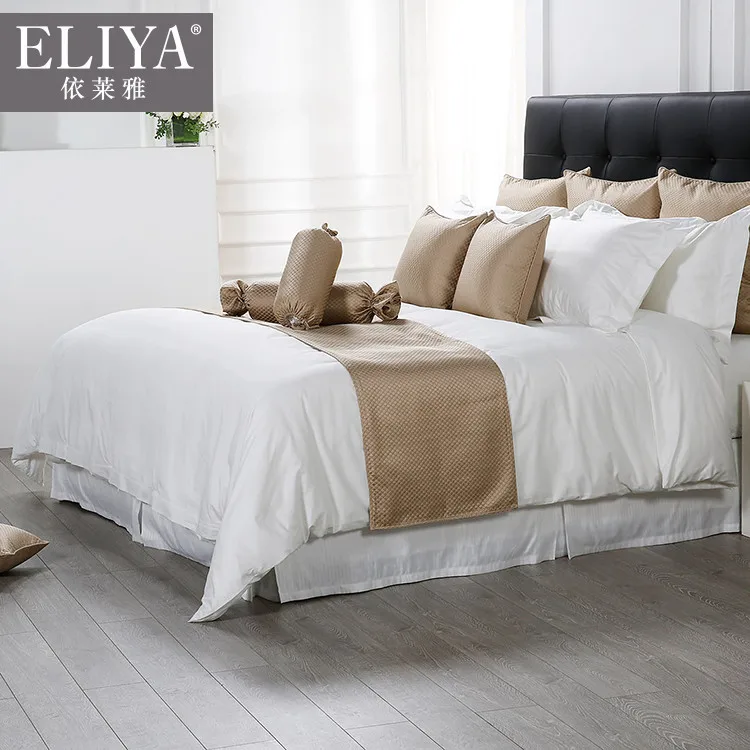 Eliya Hotel White 50 Cotton 50 Polyester Bed Sheets,Beach Hotel Bed