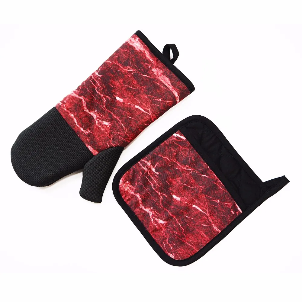Meita Home Hot Grab Oven Mitt Manufacturer Plaid Printed 2pcs Non Slip