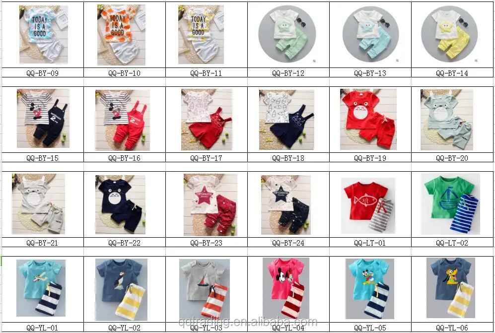 Wholesale Summer T-shirt and pants two piece set newborn baby boys clothes