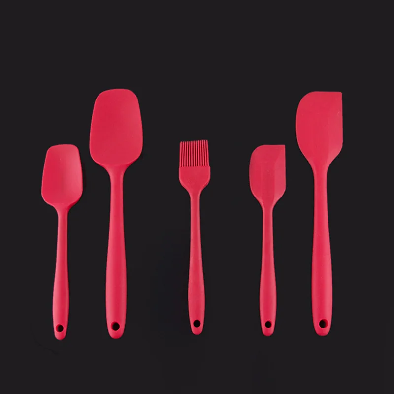 

Silicone Spatula 5-piece Set High Heat-Resistant Spatulas/Brush Non-stick Rubber Spatulas with Stainless Steel Core, Custom color