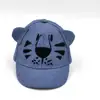 New Design custom 100% Cotton Tiger Embroidery Baby Kids Woven Cap Woven Hat With Ear