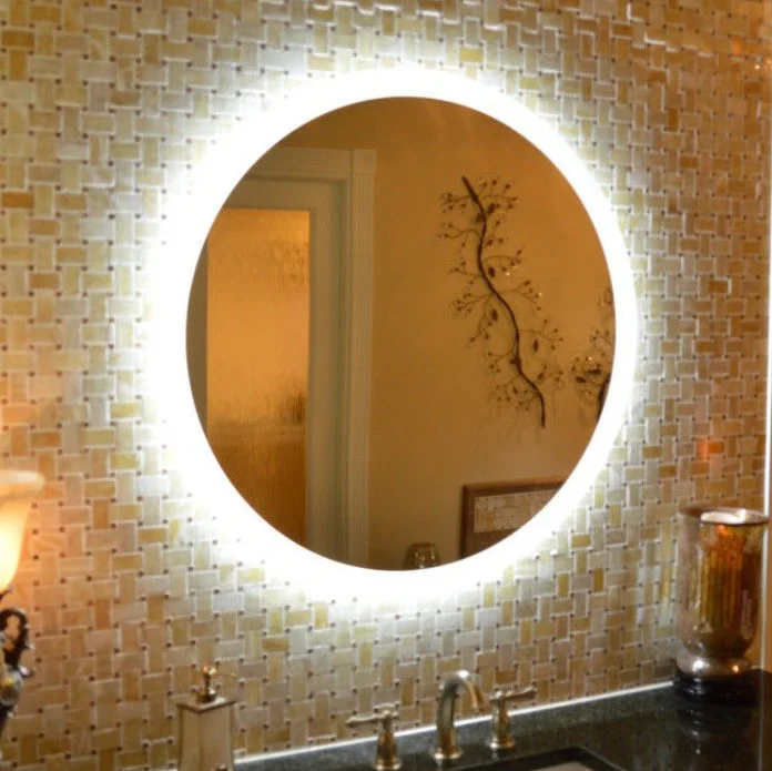 China factory backit mirror wall mounted round Luxury LED bathroom mirrors