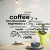 English Inspirational Coffee Vinyl Quotes Wall Lettering Stickers Home Art