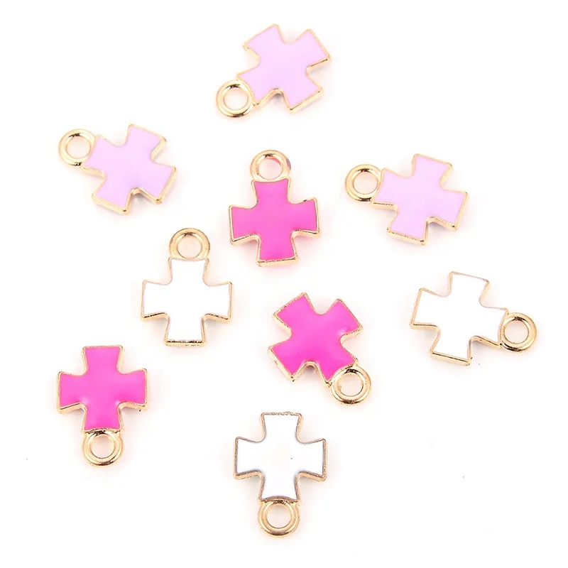 

Mix Color Enamel Christian Jesus Cross Religious Charm Assorted Alloy Crucifix Pendant for DIY Necklace Bracelet Jewelry Making