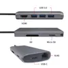2019 Aluminum Usb Type-c Hub with HD-MI, USB 3.0 Adapter Hub to Card Reader for Macbook Pro Type-c Docking Station