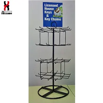 Useful Metallic Countertop Key Rings Display Racks And Stands