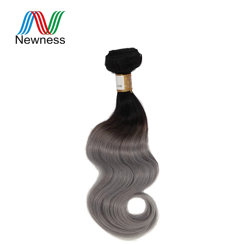 

1b gray hair body wave ombre human hair extension