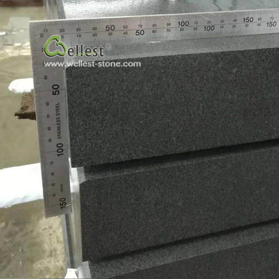 
Chinese black basalt stone blocks dark bluestone curb 