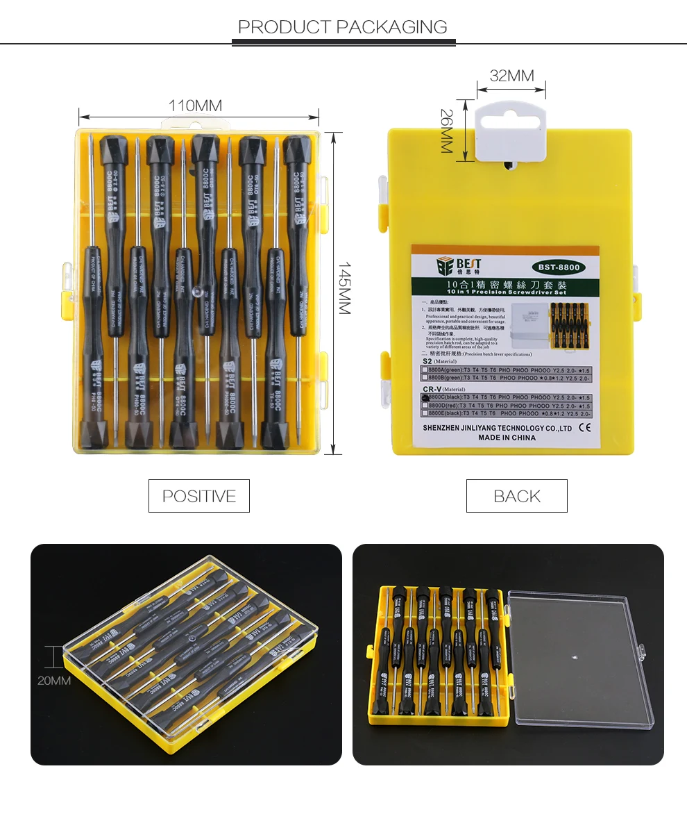 BEST 8800C Wholesale Precision Cross Head Phillips Torx Mobile Phone Repairing Tools for Macbook Pro Laptop