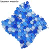 Aqua Bubble Round Blue Glass Mosaic Tile, Blue Glass Mosaic, Blue Mosaic Tiles